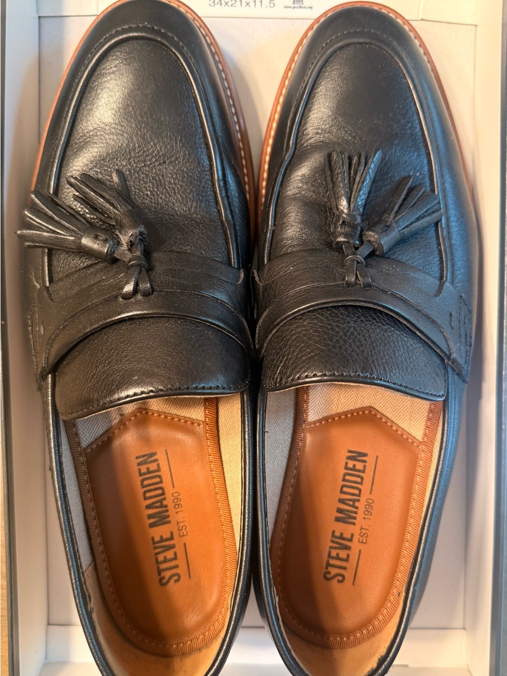 Bronx Black Leather Tassel Loafers